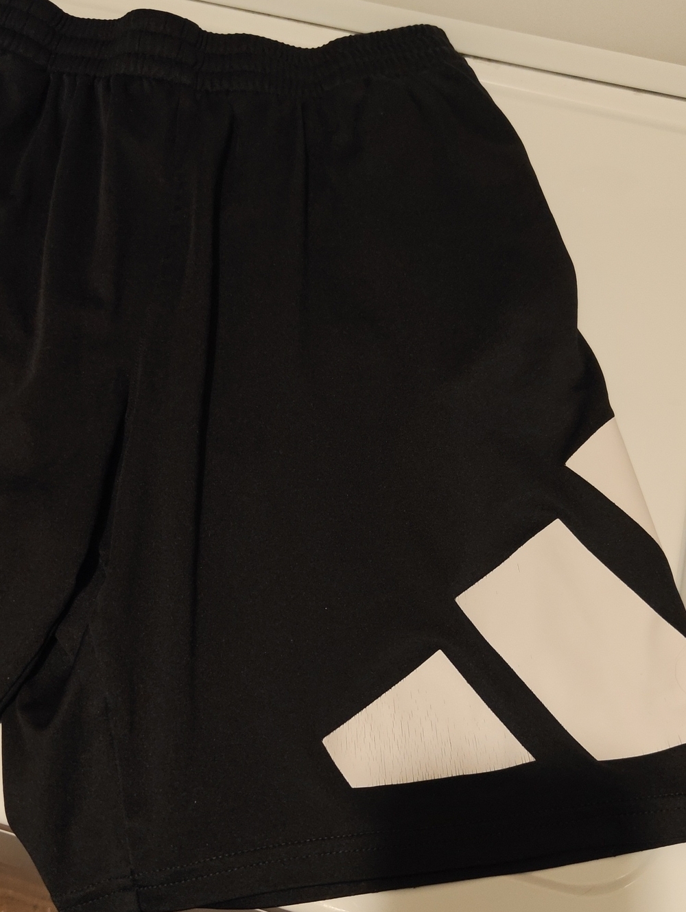 adidas Black Shorts with White Logo Panels